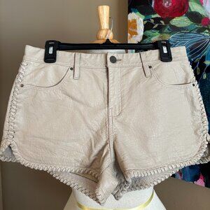 Blank NYC Lace Up Faux Leather Beige Shorts Size 27